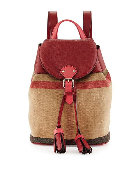 small canvas check backpack burberry|Burberry backpacks on sale.